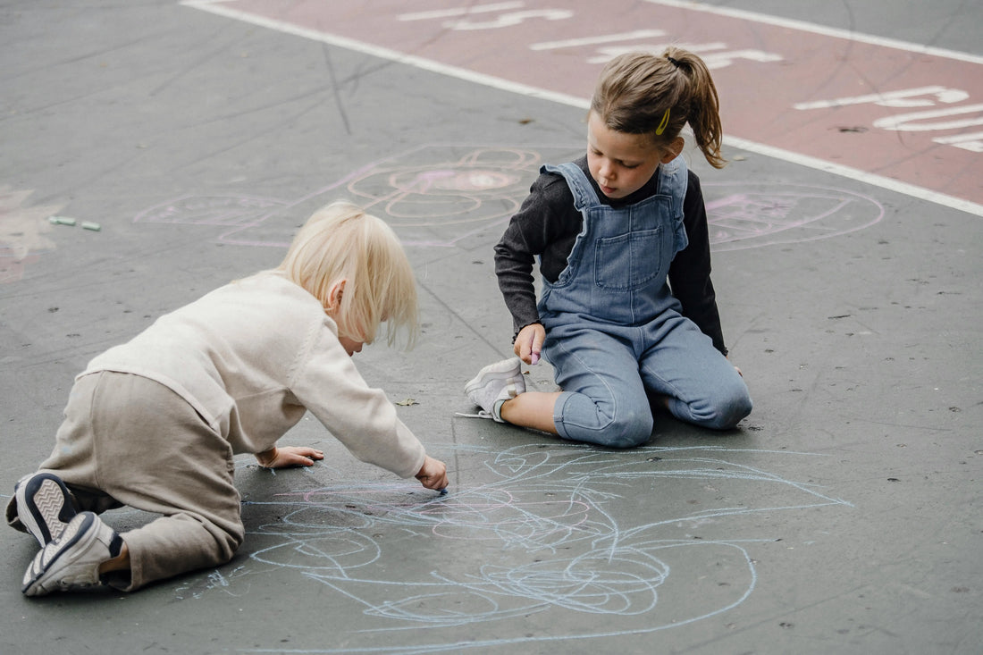 Children demonstrating sustained attention and focus during calm outdoor play