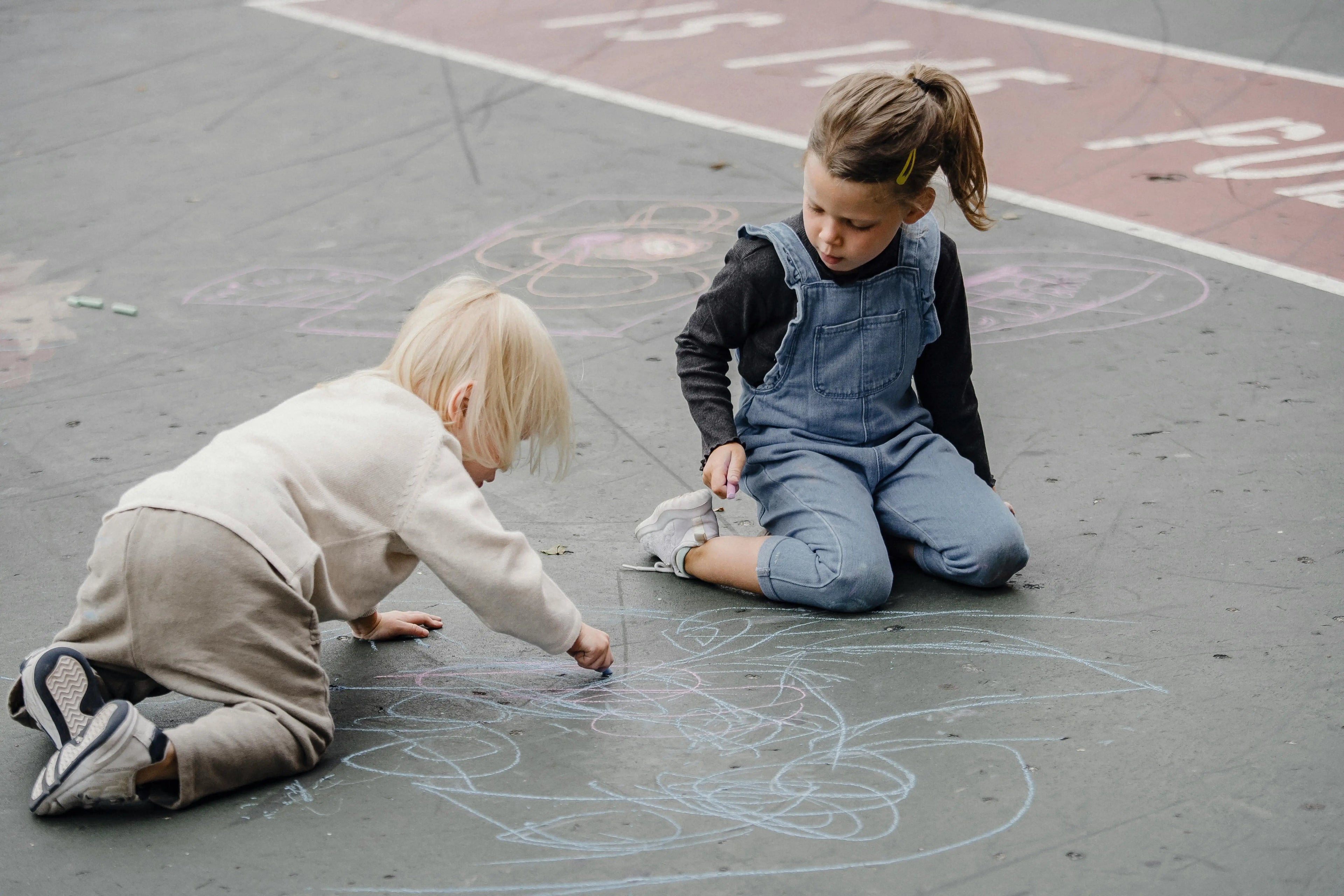 Children demonstrating sustained attention and focus during calm outdoor play