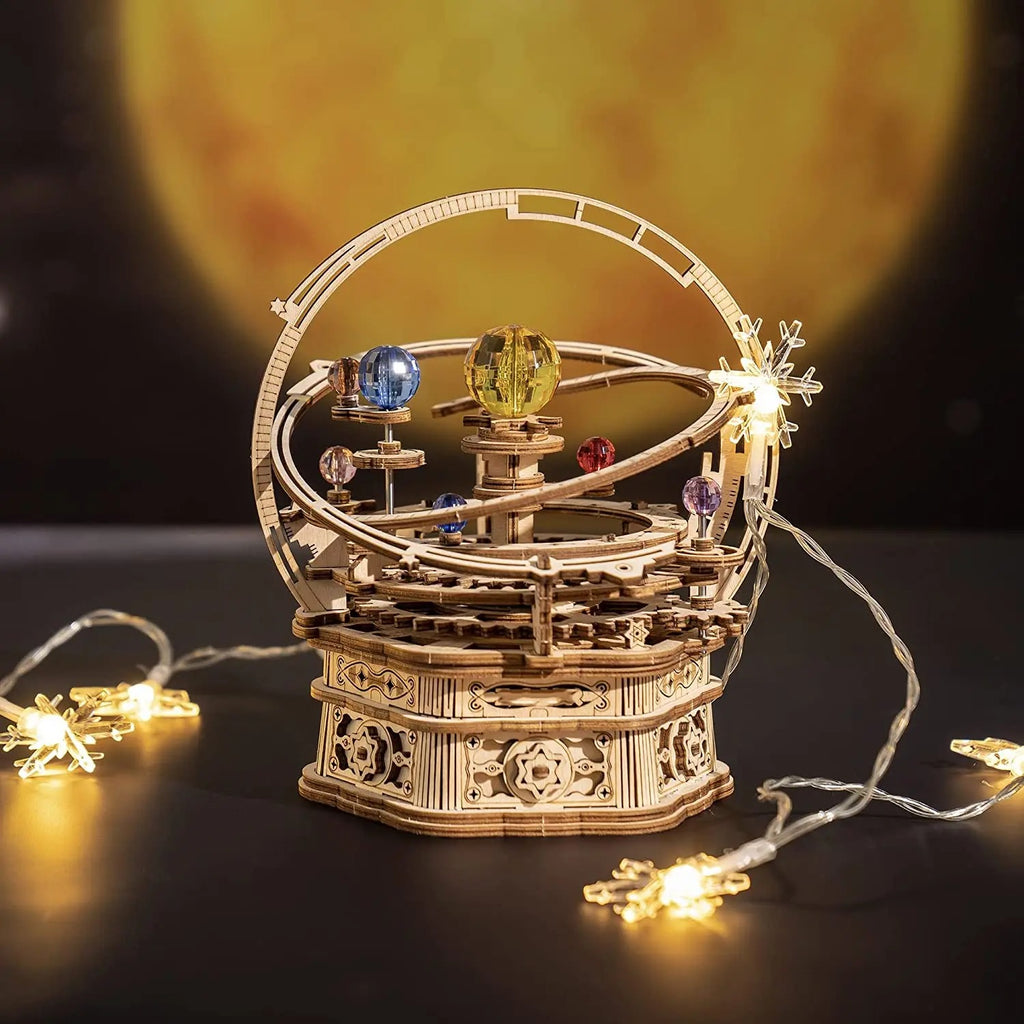 Starry Night 3D Wooden Puzzle - Rotatable Music Box Building Kit