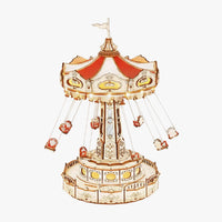 Swing Ride 3D Wooden Puzzle - DIY Music Box with Lights & Movement